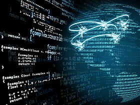 数字的程序代码和美国地图