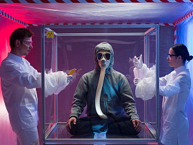 测试保护外壳里的人