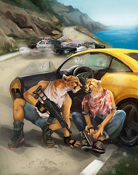 土匪逃离警察的例证图片