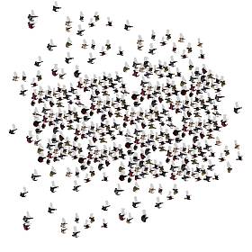 一大群人朝一个方向行走 - 顶视图 - 隔离在白色背景