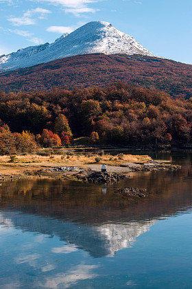 巴塔哥尼亚的秋天。科迪勒拉达尔文、 火地岛
