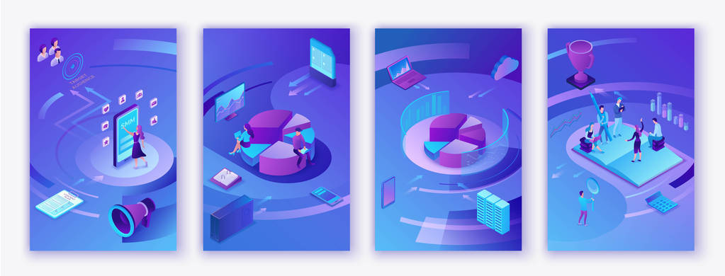 数据分析中心、业务人员分析图、kpi 分析、金融数字技术、艾伊概念、大型研究等轴测垂直移动模板、团队 3D 背景 数据分析中心、业务人员分析图、kpi 分析、金融数字技术、艾伊概念、大型研究等轴测垂直移动模板、团队 3D 背景