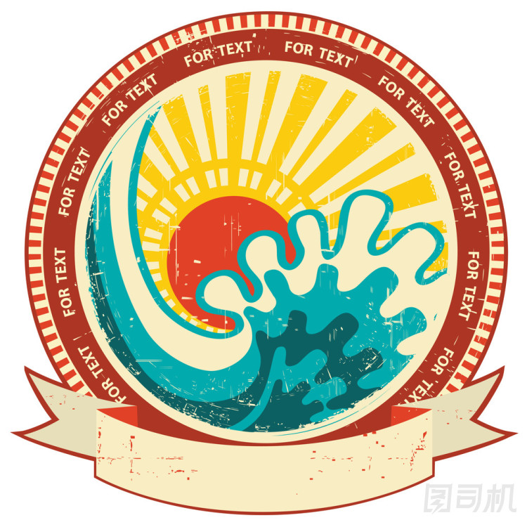 帶上舊的文本滾動(dòng)海波浪和 sunlight.vintage 標(biāo)簽