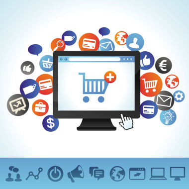 矢量在線購物新概念