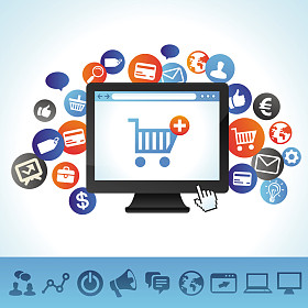 矢量在线购物新概念
