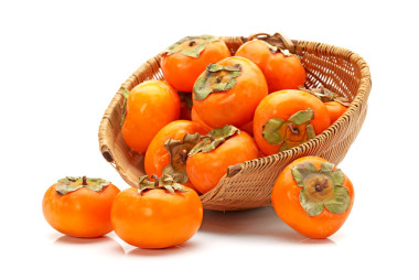 在白色背景上的柿圖片