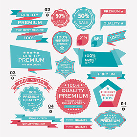 复古标签色带，复古风格的设置。设计元素