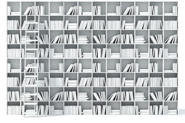 3d 書架上的書籍圖片