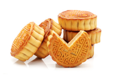 在白色背景上中秋节节日月