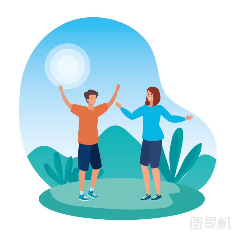 年轻的恋人夫妇在公园里庆祝图片