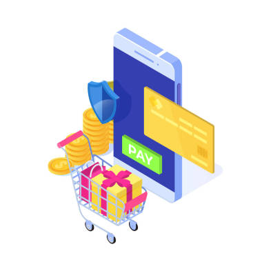 等軸測在線支付概念。互聯(lián)網(wǎng)支付