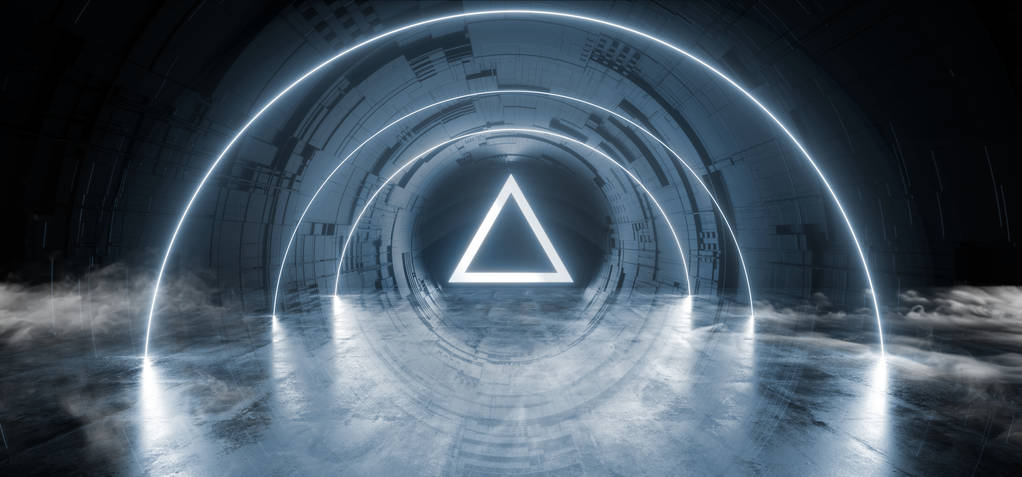 烟雾工作室 Sci Fi 霓虹灯发光三角球圈门波尔