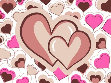 抽象双的两颗美丽的心