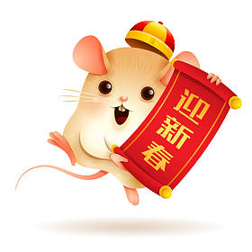 中国卷轴的小老鼠