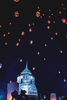 Ye Peng and Roy Hora in Chiang Mai, Thailand, Lantern Festival