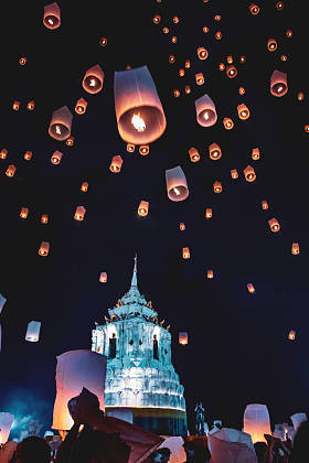 Ye Peng and Roy Hora in Chiang Mai, Thailand, Lantern Festival