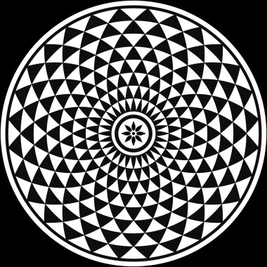 黑色和白色的圓形分形圖片