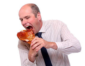 饿了吃火腿的商人
