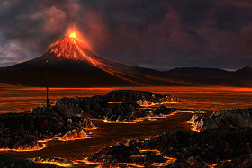火山的山照片