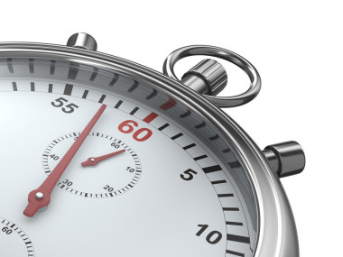 在白色背景上的秒表