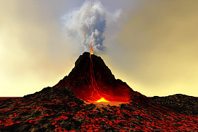 活跃的火山照片