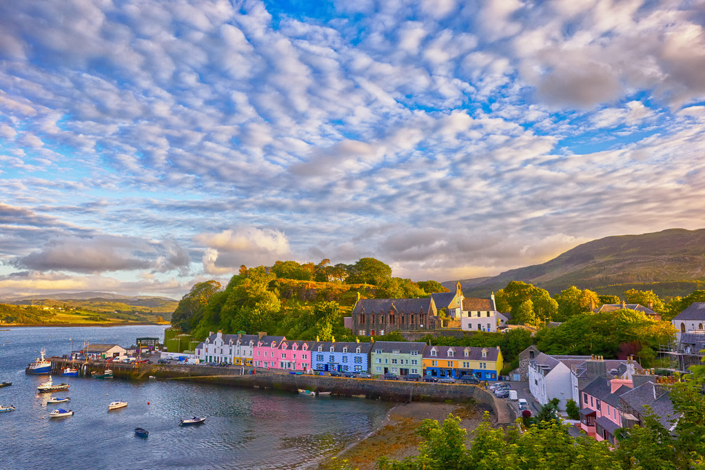 查看上 portree,斯凯,苏格兰 查看上 portree,斯凯,苏格兰