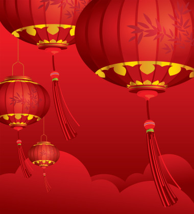 中国的红灯笼装饰照片