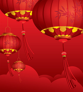 中国的红灯笼装饰照片