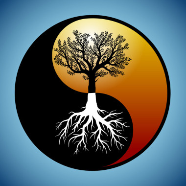 樹(shù)和它的根源在陰陽(yáng)符號(hào)