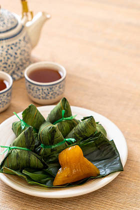 粽子或中国传统糯米水饺