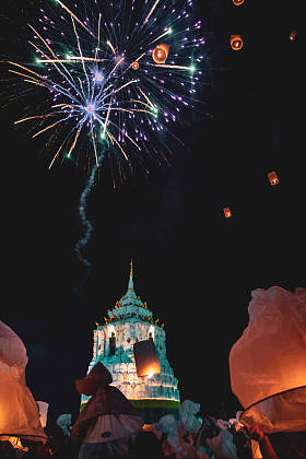 Ye Peng and Roy Hora in Chiang Mai, Thailand, Lantern Festival