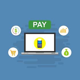 概念在线和移动支付网页, 社交媒体, 文件, 卡片, 海报。矢量插图 pos 终端使用智能手机、移动支付、网上银行确认付款