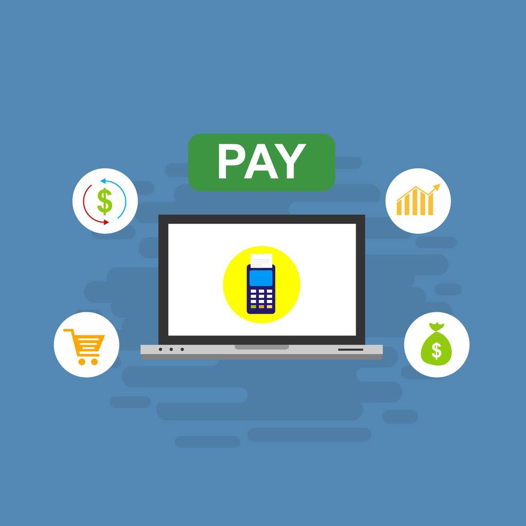 概念在线和移动支付网页, 社交媒体, 文件, 卡片, 海报。矢量插图 pos 终端使用智能手机、移动支付、网上银行确认付款 概念在线和移动支付网页, 社交媒体, 文件, 卡片, 海报。矢量插图 pos 终端使用智能手机、移动支付、网上银行确认付款