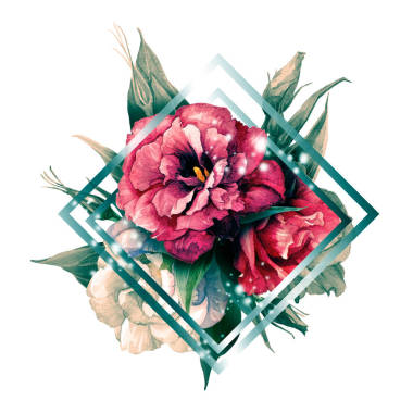 用抽象框架的花束.图片