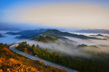 美麗的落日落山