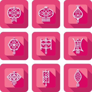 當(dāng)代中國的燈籠設(shè)計圖標(biāo)集