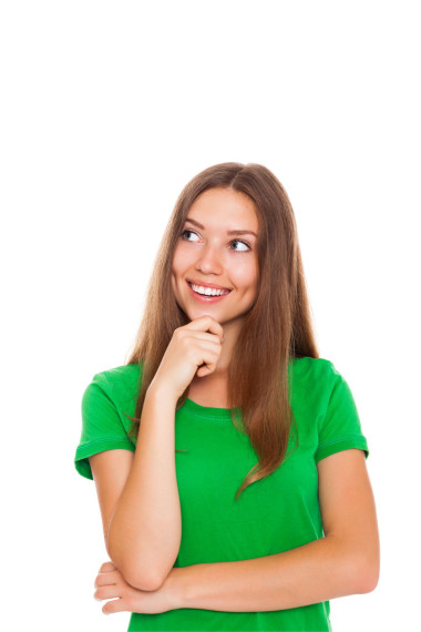 漂亮的女人覺得向上看圖片