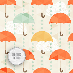 无缝模式与伞和雨