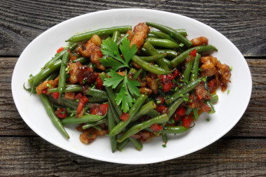 青豆与猪肉和辣椒粉