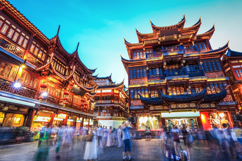 美丽在晚上上海豫园图片