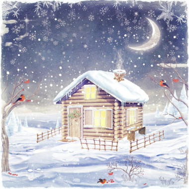 在冬天的場(chǎng)面山小屋