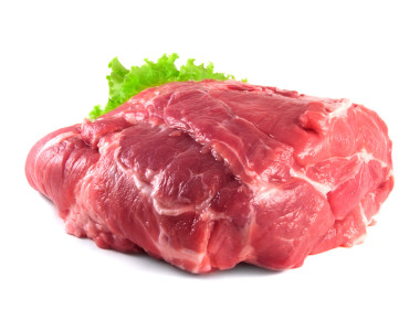 豬肉的脖子 carbonade。原料肉與沙拉