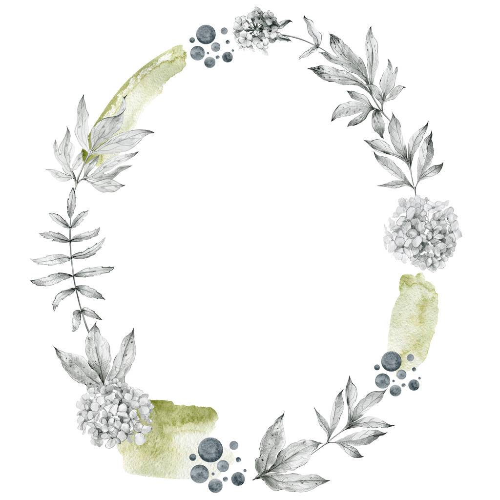 花素描花圈图片