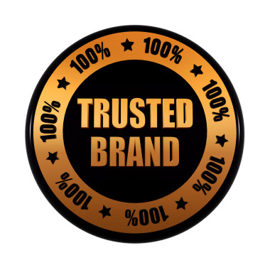金色和黑色的圓圈標(biāo)簽100%值得信賴的品