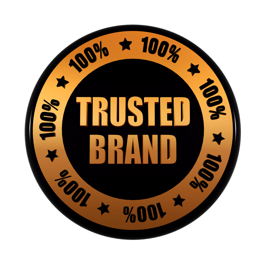 金色和黑色的圆圈标签100%值得信赖的品