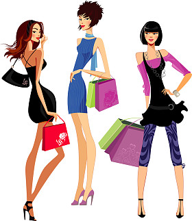 时尚女孩购物照片