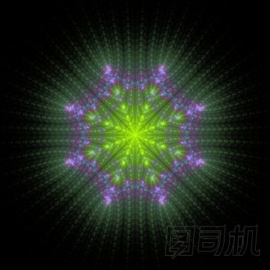 黑色背景上的圓分形圖片