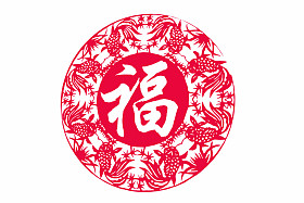平遥古城剪纸《金鱼的祝福》