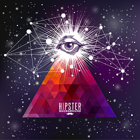 时髦背景所作的三角形和空间背景