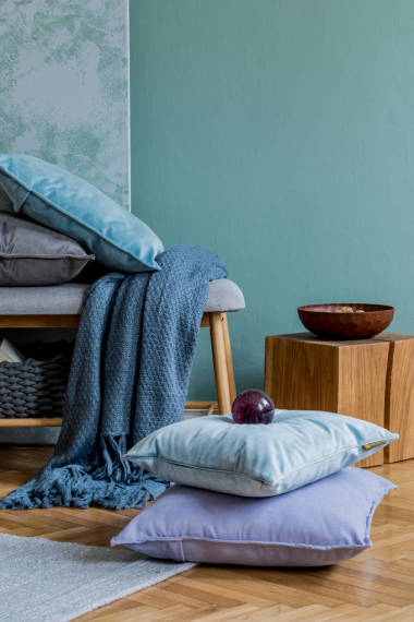 客廳內(nèi)飾典雅典雅典雅的現(xiàn)代風(fēng)格. 設(shè)計(jì)家居裝飾。 準(zhǔn)備好使用的軟飲料